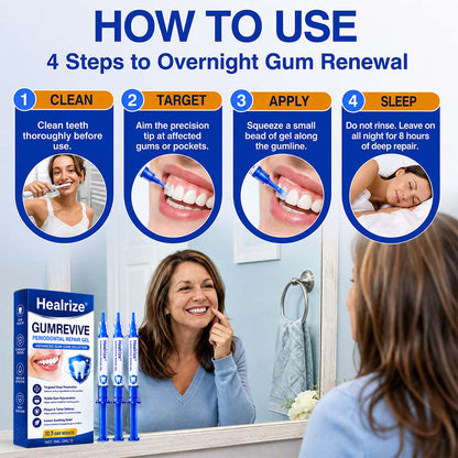 Healrize® GumRevive gel for the regeneration of the tooth-supporting apparatus (for bleeding gums, receding gums, and loose teeth) 🪥🦷1
