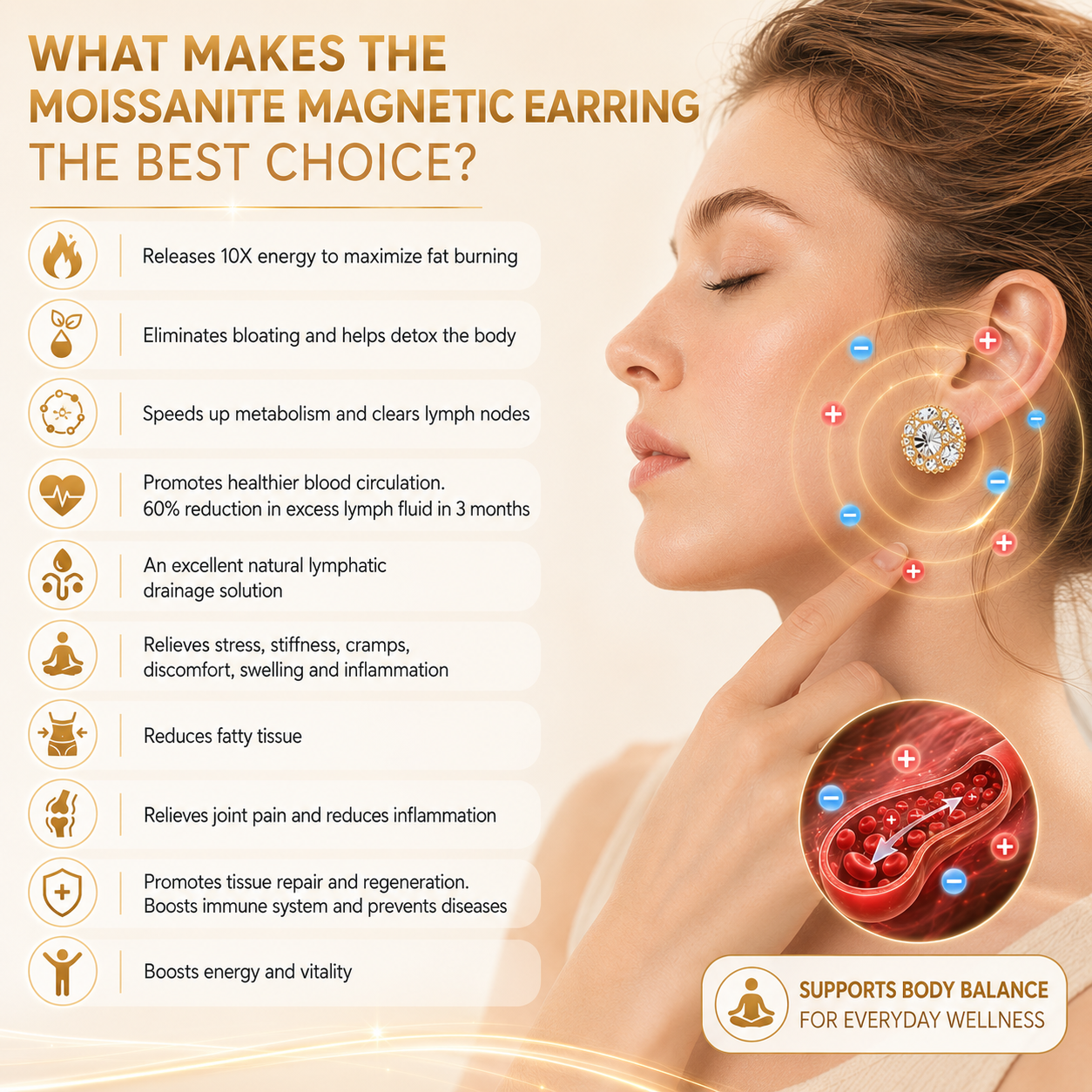 💖❤️TIMNAMY® Magnetic Moissanite Lymphatic Earrings-QUICK RESULTS, NO EAR PIERCING REQUIRED -LAST‑DAY SPECIAL: 50% OFF💖❤️