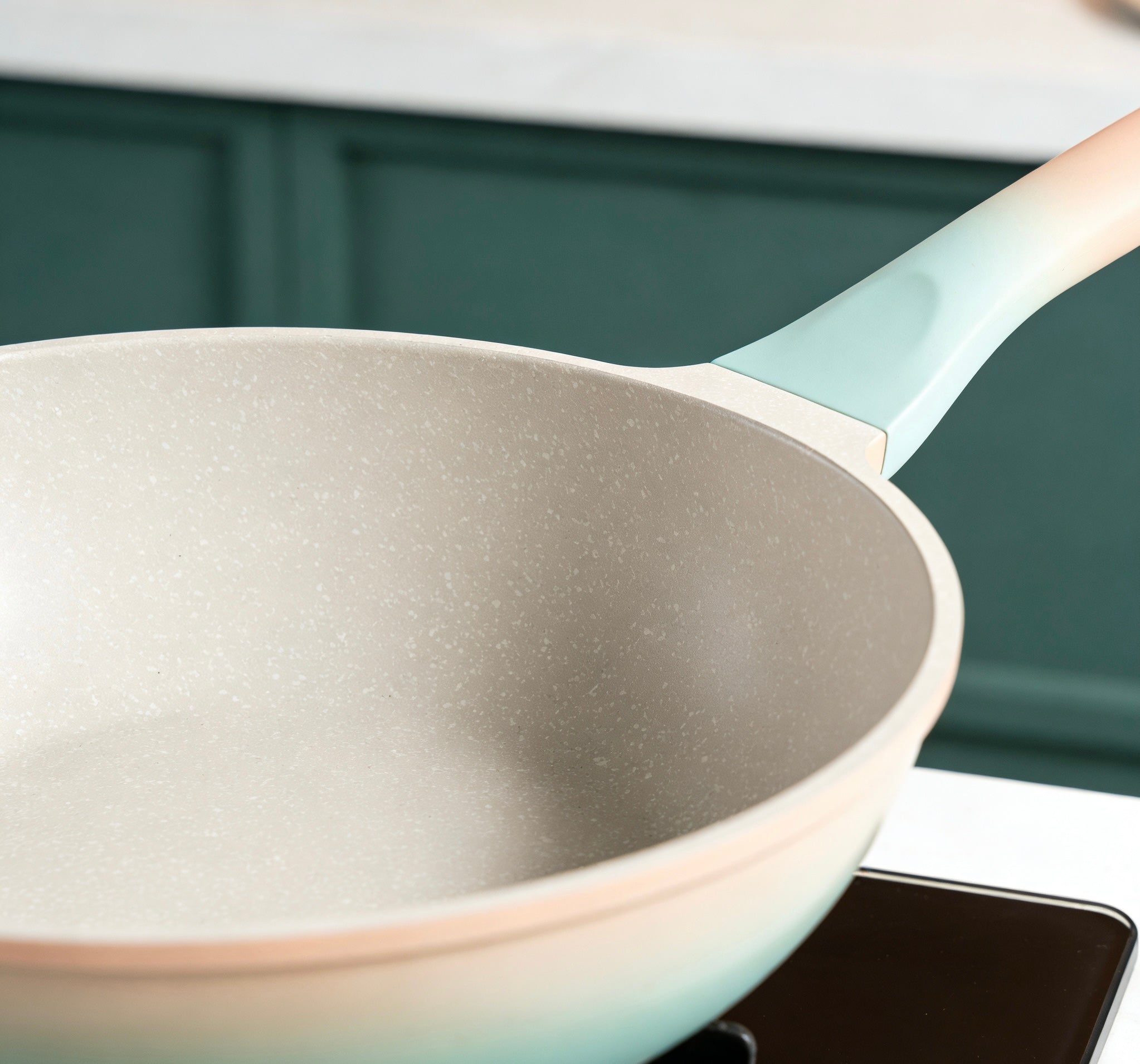 Ergonomic Non-Stick Frying Pan With Dual-Tone Soft-Grip Handle For Healthy, Easy Everyday Cooking