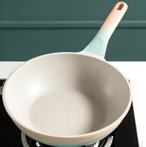 Ergonomic Non-Stick Frying Pan With Dual-Tone Soft-Grip Handle For Healthy, Easy Everyday Cooking