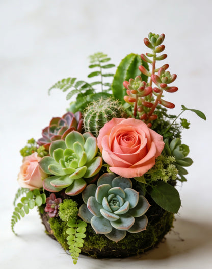 phbikprtuh Living Moss & Succulent Centerpiece: A Timeless Blend of Nature’s Elegance for Your Home
