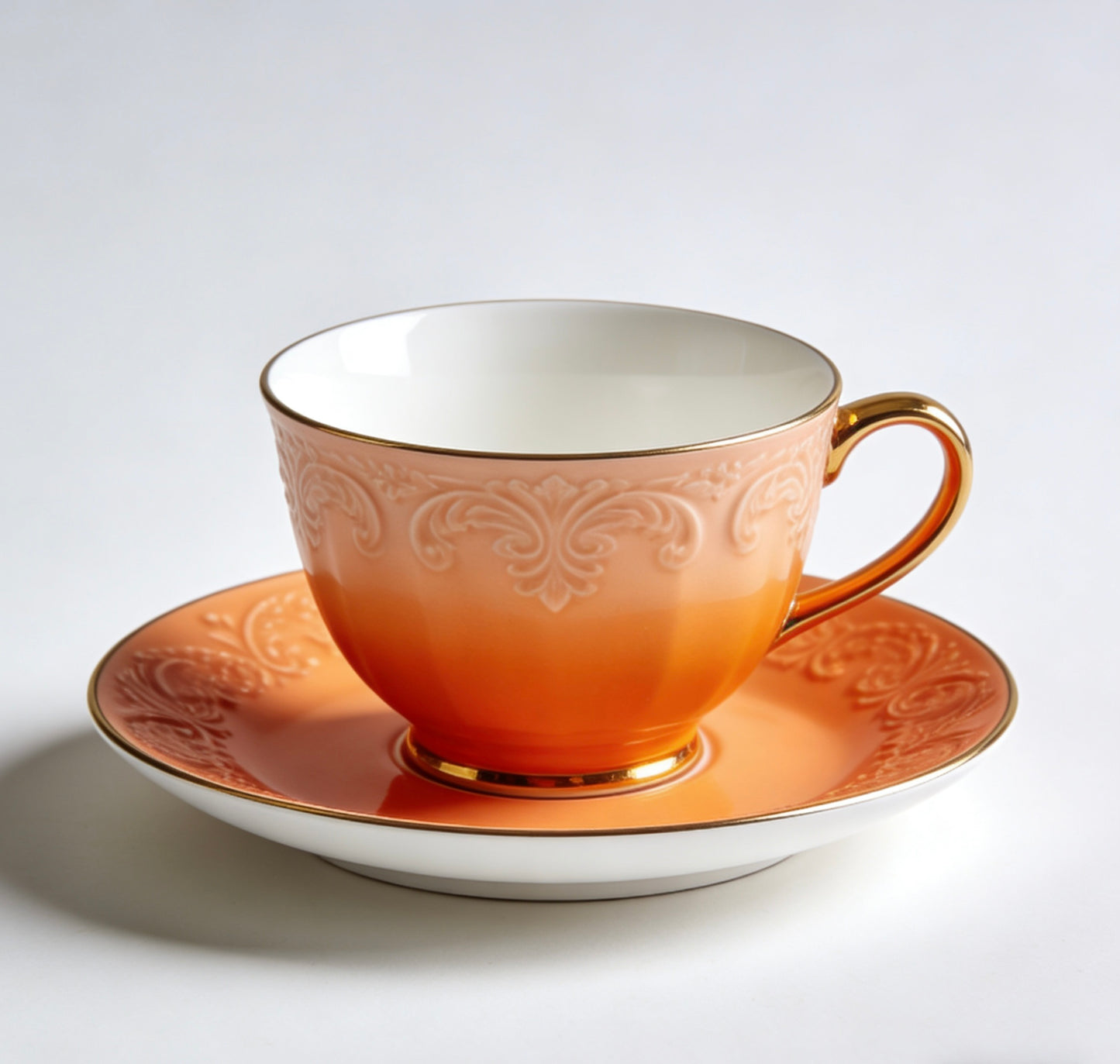 Vintage Ombre  Ceramic Tea Set With Gradient Color Block Design & Gold Trim For Stylish Afternoon Tea & Modern Home Entertaining